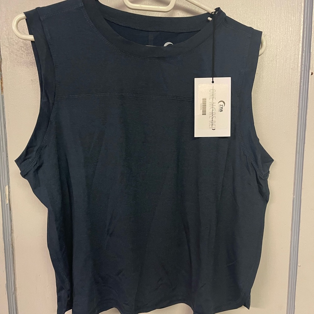 ZYIA Heathered Navy Fierce Muscle Tank 2XL. Never worn. Still in bag.